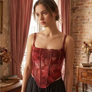 Meshki Burgundy Floral Bandeau